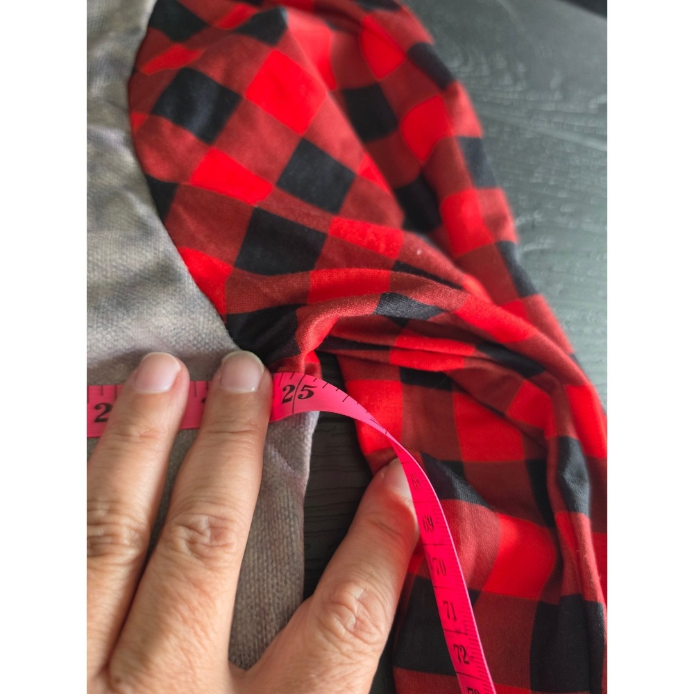 Unbranded Christmas Tree Sweatshirt Women 1XL Grey Red Plaid Excellent Holiday - Picture 7 of 7